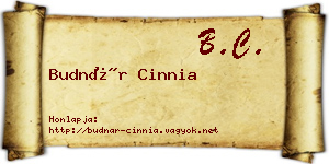 Budnár Cinnia névjegykártya